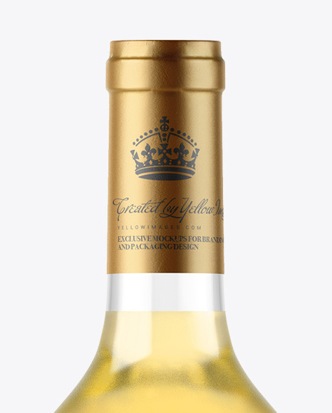 Clear Glass White Wine Bottle Mockup clear bottle 95763