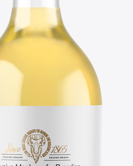Clear Glass White Wine Bottle Mockup clear glass 95764