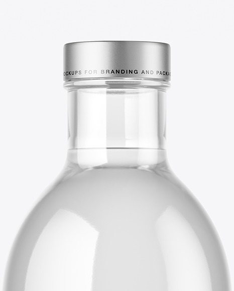 Clear Glass Bottle Mockup PSD #2