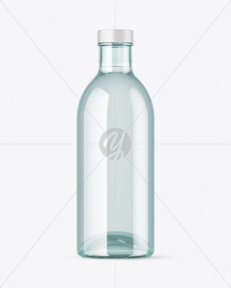 Blue Glass Bottle Mockup PSD #3