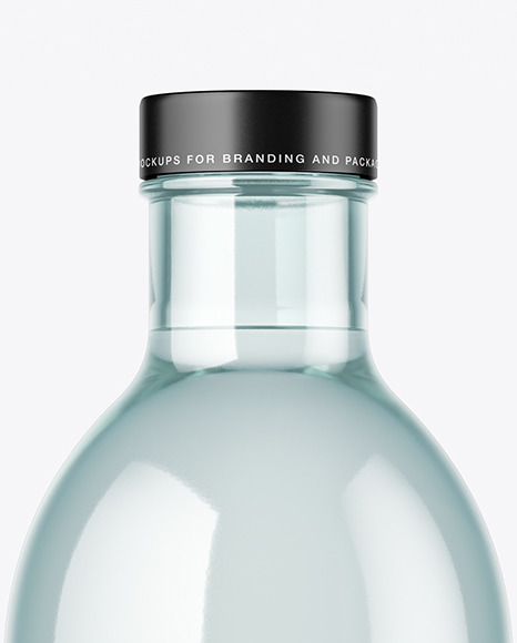 Blue Glass Bottle Mockup PSD #1