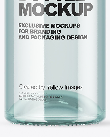 Blue Glass Bottle Mockup PSD #6