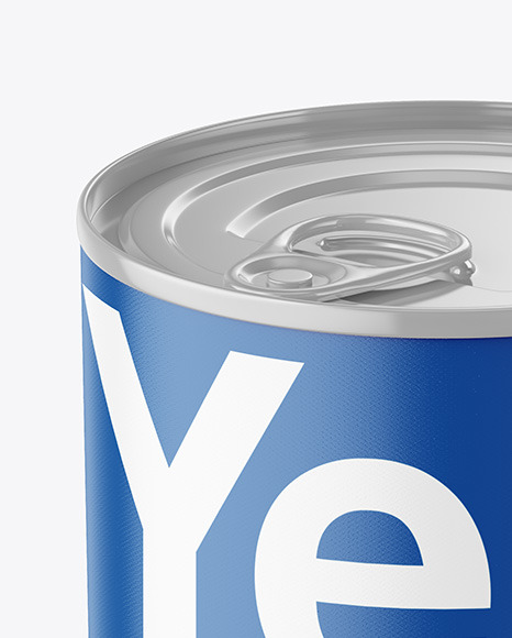 Matte Tin Can With Pull Tab & Matte Finish Mockup canned corn 95783
