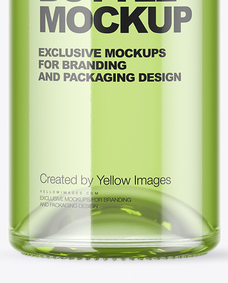Clear Glass Bottle w/ Drink Mockup Clear Glass Bottle w/ Drink Mockup