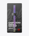 Metallic Chopsticks in Matte Pack Mockup