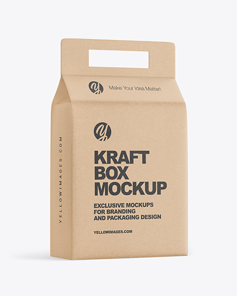 Kraft Box with Handle Mockup PSD #2