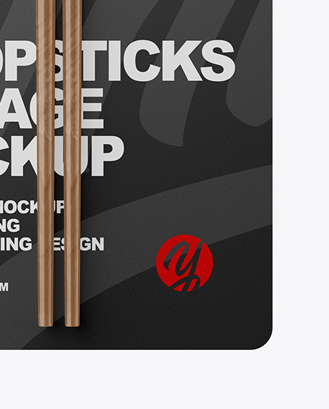 Wood Chopsticks in Matte Pack Mockup