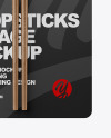 Wood Chopsticks in Matte Pack Mockup