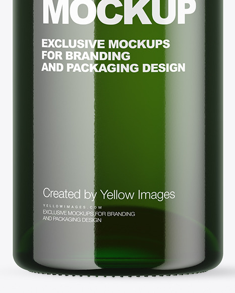 Green Glass Bottle Mockup PSD #5