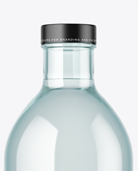 Blue Glass Bottle Mockup PSD #1