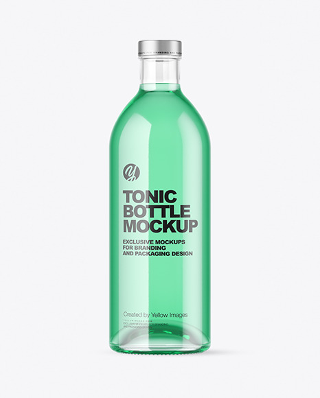 Clear Glass Bottle w  Drink Mockup PSD #2