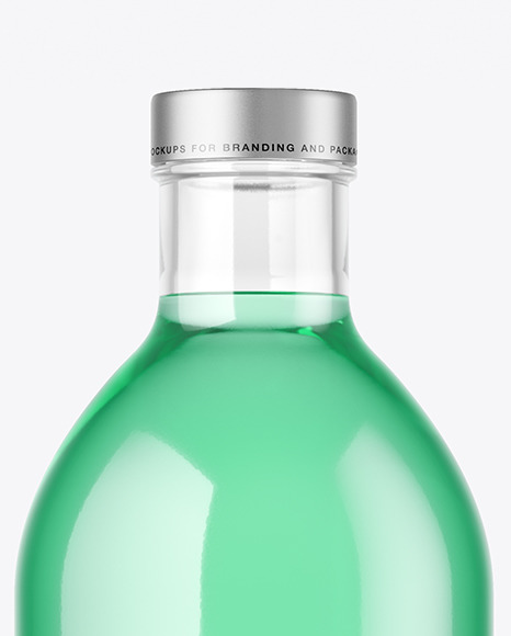 Clear Glass Bottle w  Drink Mockup PSD #3