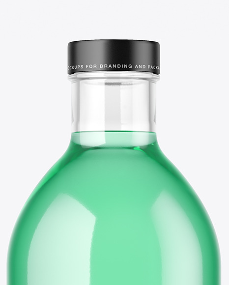 Clear Glass Bottle w  Drink Mockup PSD #4