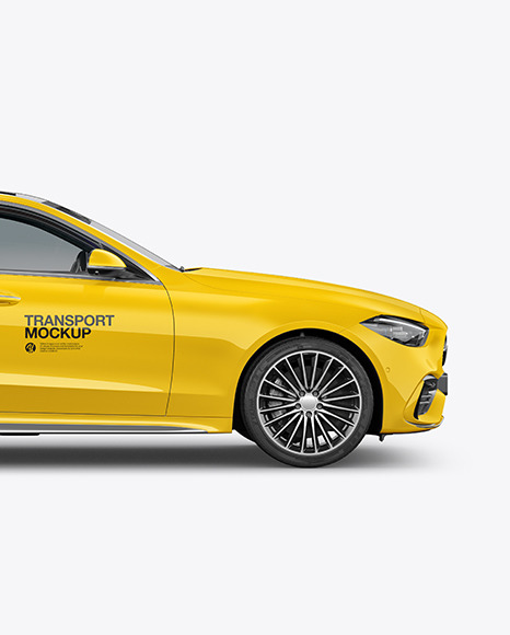 Compact Executive Car Mockup - Side View