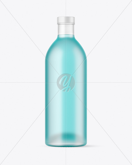 Frosted Glass Bottle w  Drink Mockup PSD #1