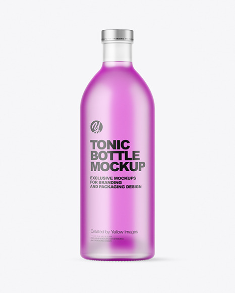 Frosted Glass Bottle w  Drink Mockup PSD #2