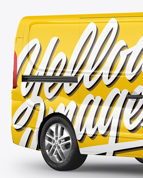 Panel Van Mockup   Half Side View PSD #1