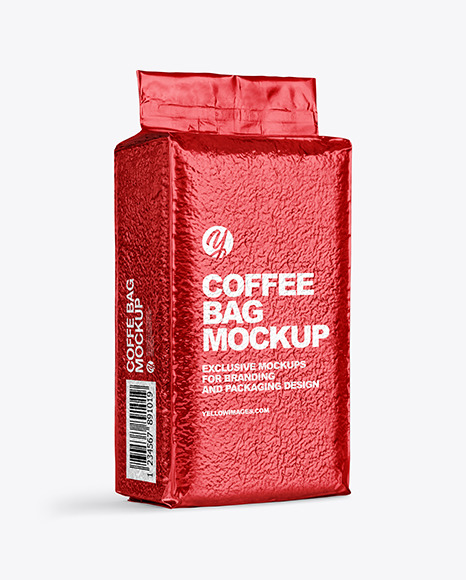 Vacuum Metallic Coffee Bag Mockup Vacuum Metallic Coffee Bag Mockup