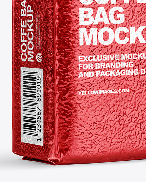 Vacuum Metallic Coffee Bag Mockup Vacuum Metallic Coffee Bag Mockup