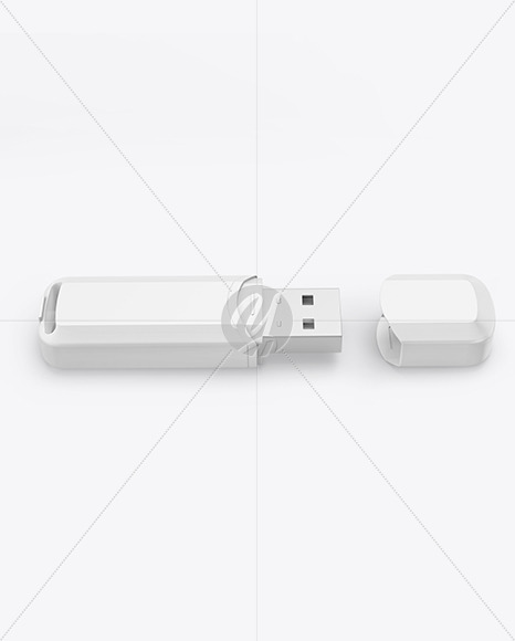 Plastic USB Flash Drive Mockup PSD #3