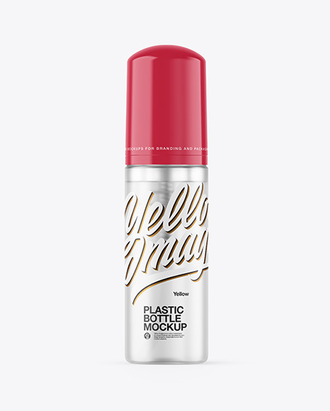 Frosted Clear Cosmetic Bottle with Pump Mockup Frosted Clear Cosmetic Bottle with Pump Mockup