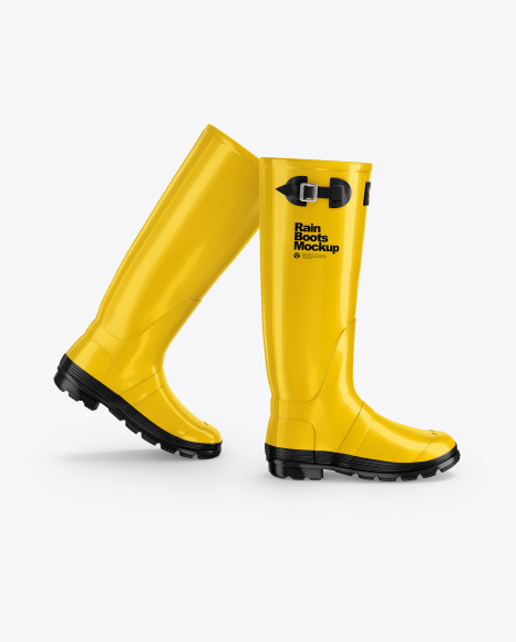 Glossy Rain Boots Mockup