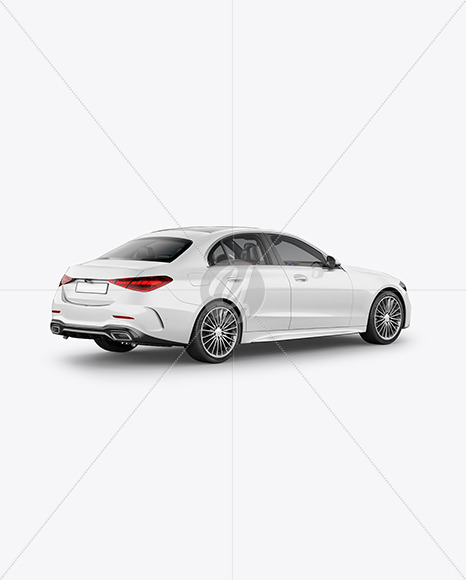 Compact Executive Car Mockup   Back Half Side View PSD #3