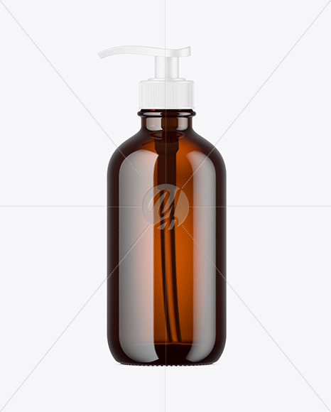 Amber Glass Cosmetic Bottle Mockup PSD #3
