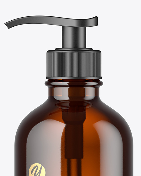Amber Glass Cosmetic Bottle Mockup PSD #2