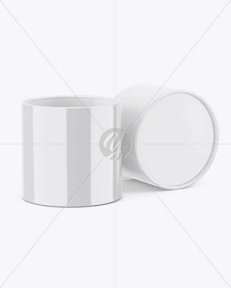 Opened Glossy Paper Tube Mockup PSD #3