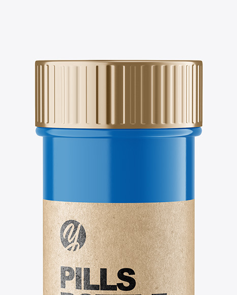 Glossy Plastic Pills Bottle Mockup PSD #1