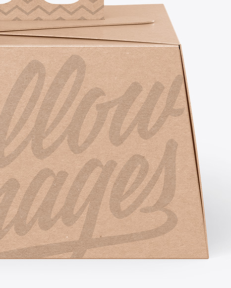 Kraft Paper Box w/ Handle Mockup Kraft Paper Box w/ Handle Mockup