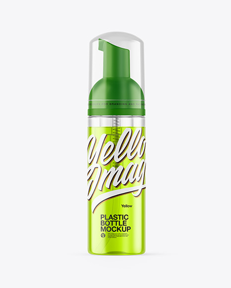 Color Liquid Cosmetic Bottle with Pump Mockup