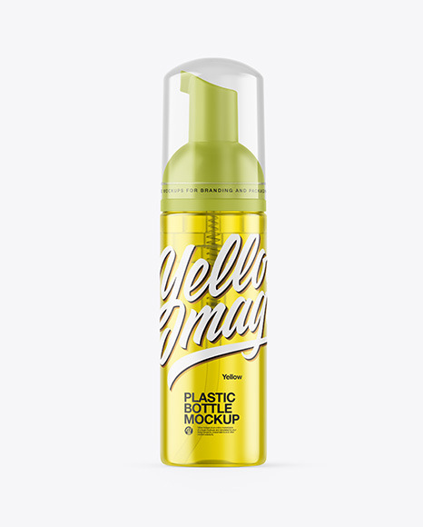 Color Cosmetic Bottle with Pump Mockup