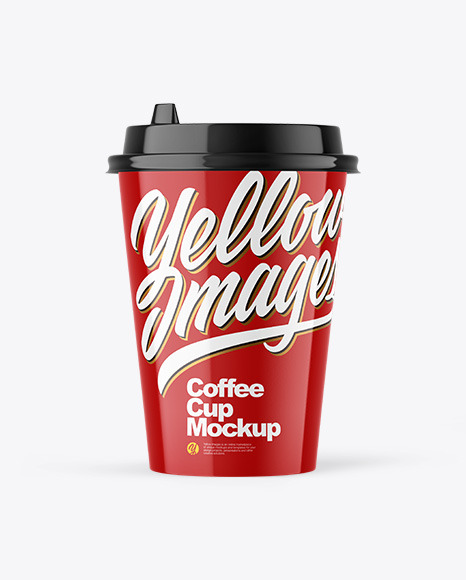 Glossy Paper Coffee Cup Mockup