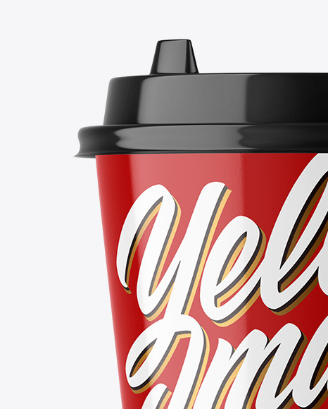 Glossy Paper Coffee Cup Mockup PSD #2