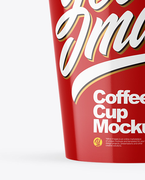 Glossy Paper Coffee Cup Mockup PSD #1
