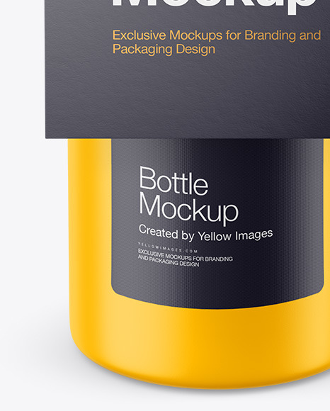 Matte Bottle w/ Glossy Label Mockup cream 84182