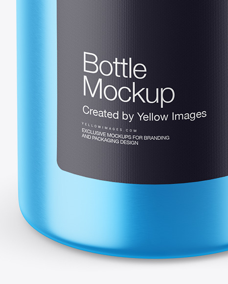 Metallic Bottle with Glossy Label Mockup bathroom 83801