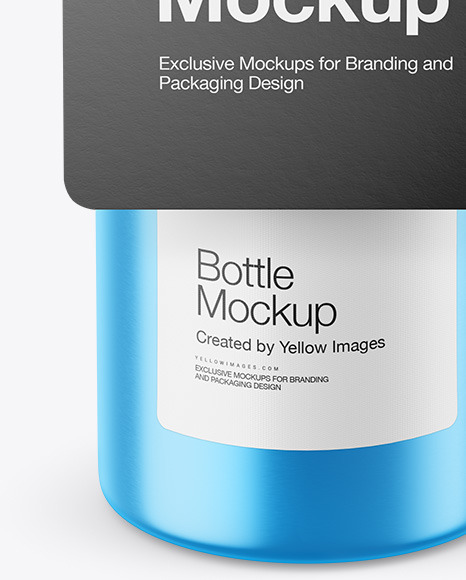 Metallic Bottle with Glossy Label Mockup bubble bath 83804