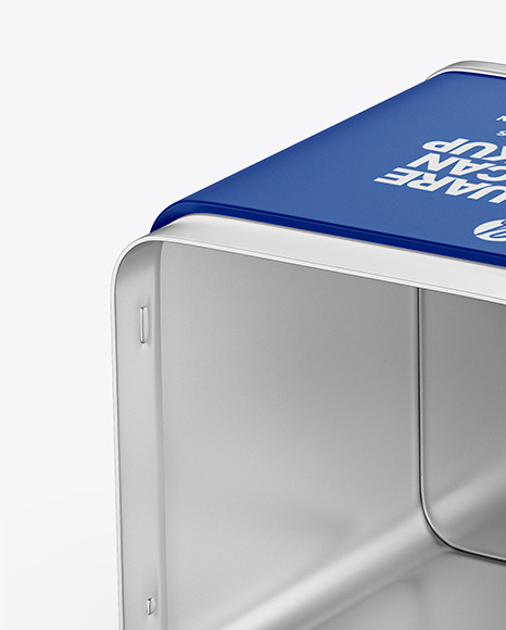 Opened Glossy Tin Can Mockup PSD #2