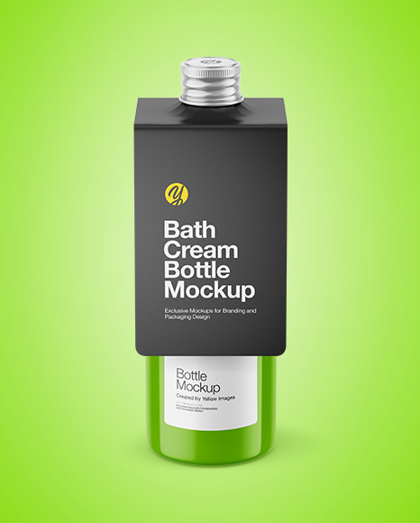 Glossy Bottle with Paper Label Mockup bottle 16858