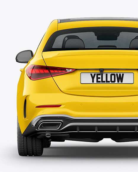Compact Executive Car Mockup - Back View
