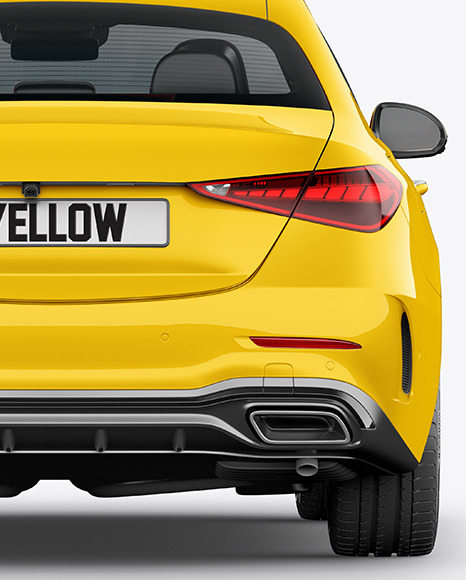 Compact Executive Car Mockup - Back View Compact Executive Car Mockup - Back View