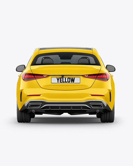 Compact Executive Car Mockup - Back View Compact Executive Car Mockup - Back View