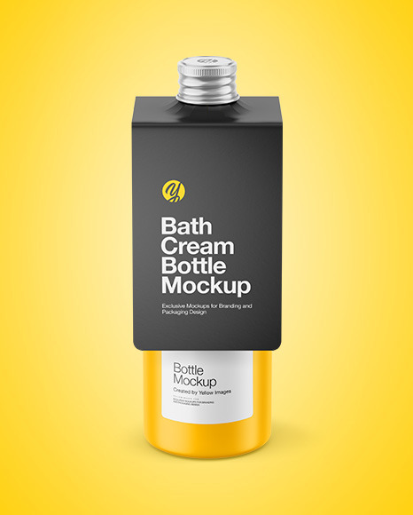 Matte Bottle with Paper Label Mockup PSD #6