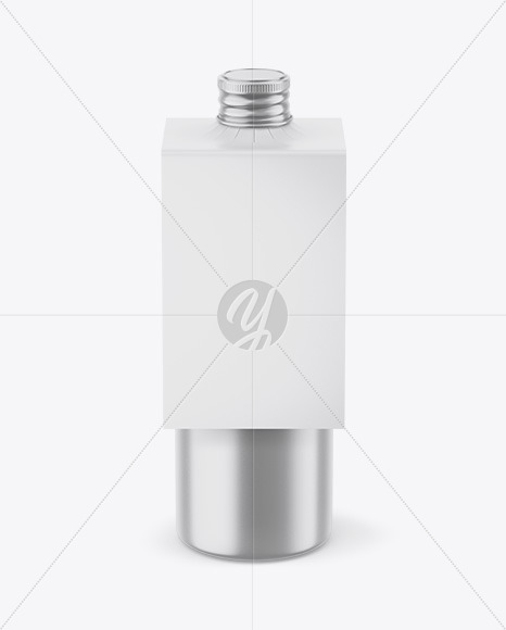 Metallic Bottle with Paper Label Mockup PSD #3