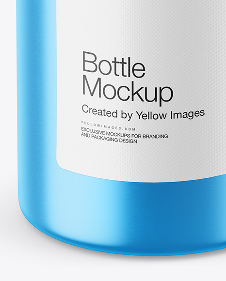 Metallic Bottle with Paper Label Mockup PSD #1