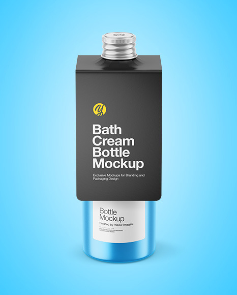 Metallic Bottle with Paper Label Mockup PSD #6