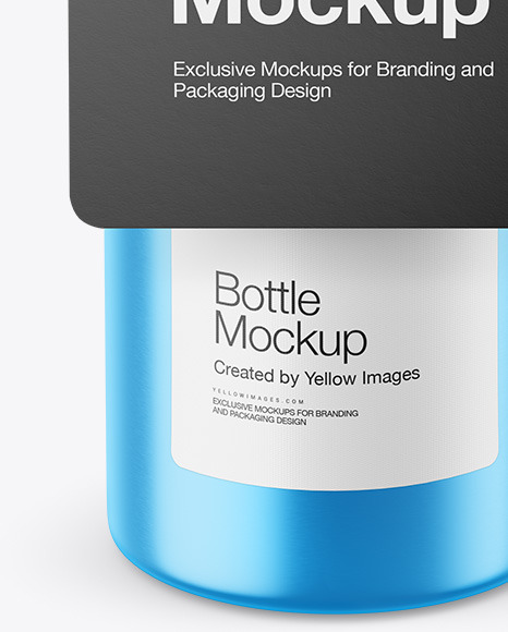 Metallic Bottle with Paper Label Mockup PSD #5